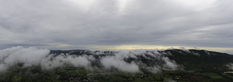 View of landscape against cloudy sky