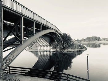 Bridge over river against sky