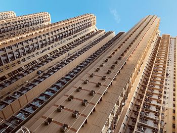 Low angle view of modern building against sky