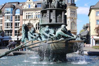 Statue of fountain in city