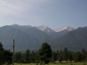 Scenic view of mountains against clear sky