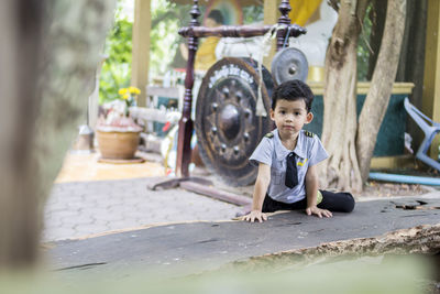 Portrait of boy looking at camera