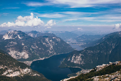 Very famous austrian destination with a cloud of tourists every day. view from krippenstein