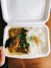 Close-up of hand holding food