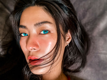 Close-up portrait of a beautiful young woman