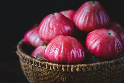 Close-up of strawberries on table