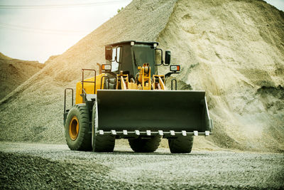 Rear view of man working at construction site