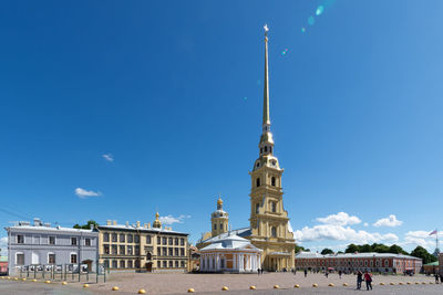 View of historical building against blue sky