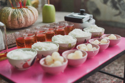 Close-up of food on table