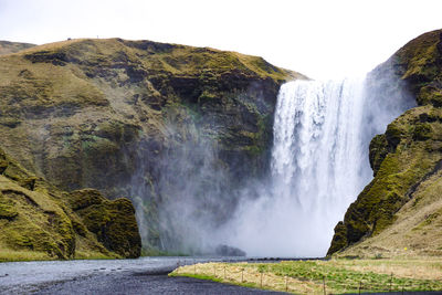 Scenic view of waterfall
