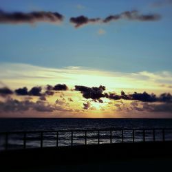 Scenic view of sea at sunset