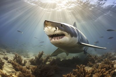 Close-up of fish swimming in lake