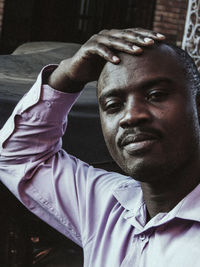 Close-up portrait of young man