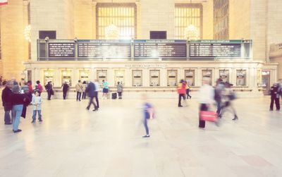 People waiting at subway station