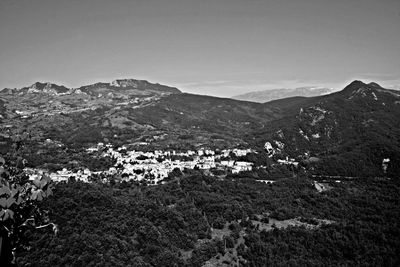 Scenic view of mountains against clear sky