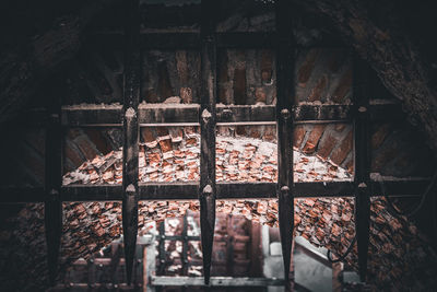 Close-up of rusty gate