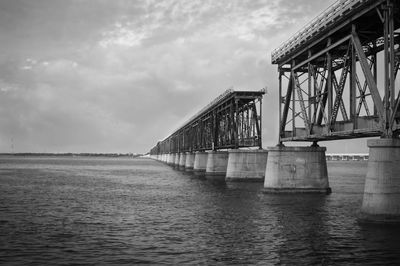 Bridge over river against sky