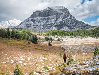 People walking on mountain