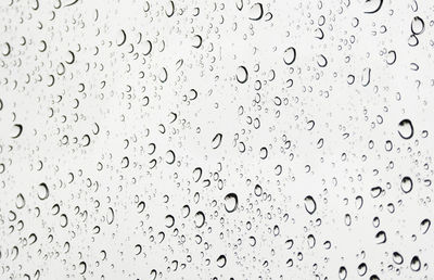 Full frame shot of raindrops on water drops