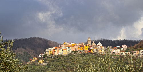 Panoramic shot of townscape against sky