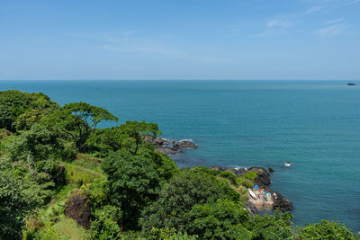High angle view of sea against sky