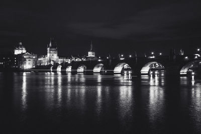 Illuminated city at night