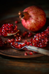 Close-up of pomegranate on table