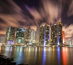 Illuminated city at night