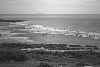 High angle view of beach against sky