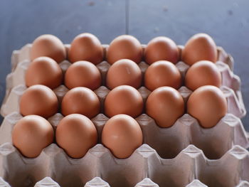 High angle view of eggs for sale