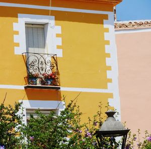 Low angle view of yellow building