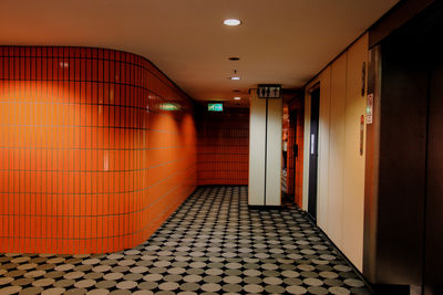 Orange corridor of building