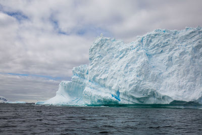 Scenic view of frozen sea against sky