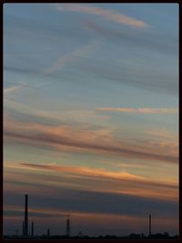 Low angle view of sky at sunset