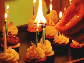 Close-up of lit candle