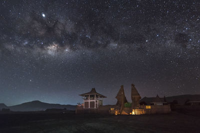 Building against sky at night