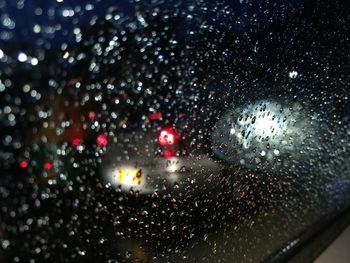 Raindrops on car window