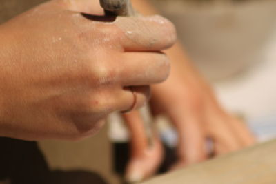 Close-up of woman hand