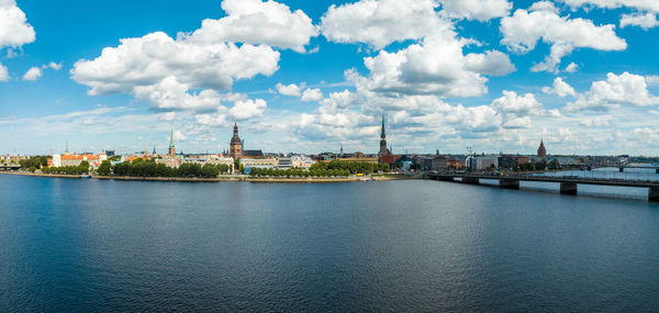 Panoramic view of the riga old town