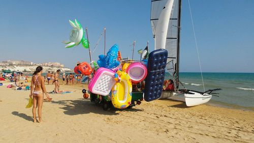 Tourists on beach