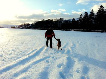 Scenic view of snow covered landscape