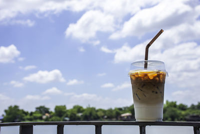 Close-up of coffee on glass against blurred background