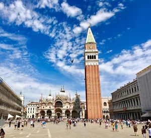 Group of people in front of historical building