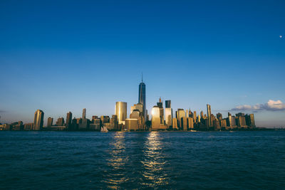 Cityscape against clear sky