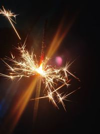 Firework display at night