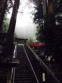 Wet railroad tracks against sky during rainy season