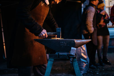 Low section of man working