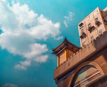 Low angle view of building against sky