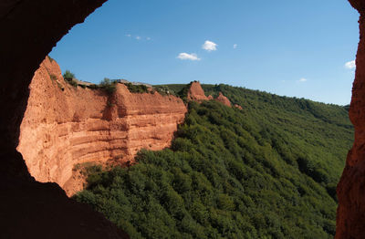 Scenic view of rock formations against sky