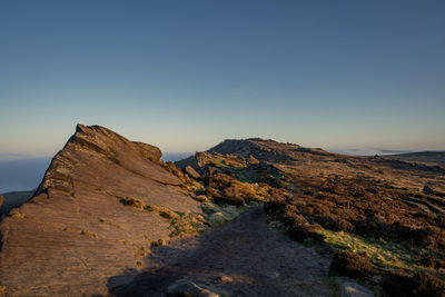 Temperature inversion at the roaches n the staffordshire, peak district national park, uk.